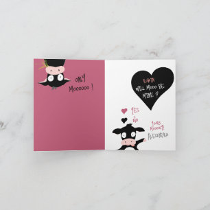 Funny Cute Will Mooo Be Mine? Cow Pun Card