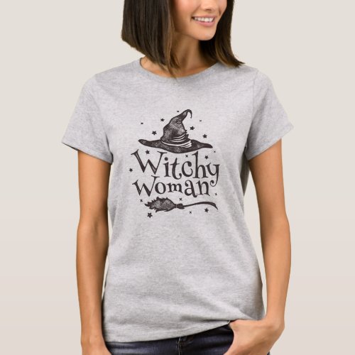 Funny Cute Witchy Woman Halloween T_Shirt