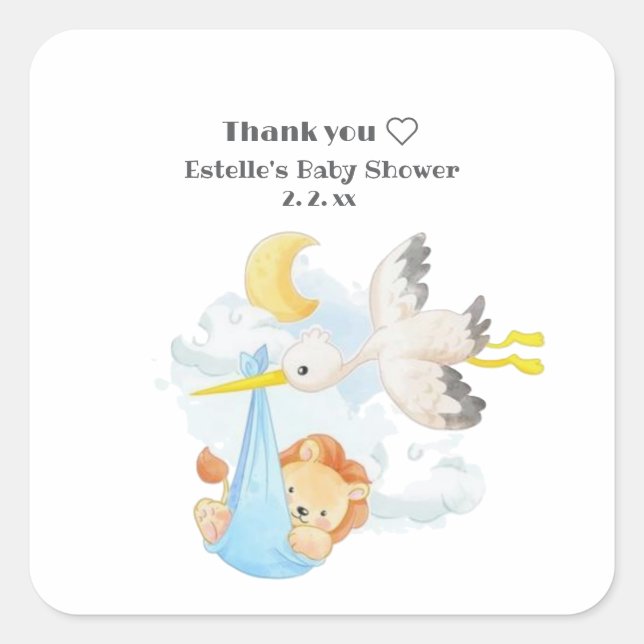 Funny Cute Woodland Animals Baby Shower  Square Sticker (Front)