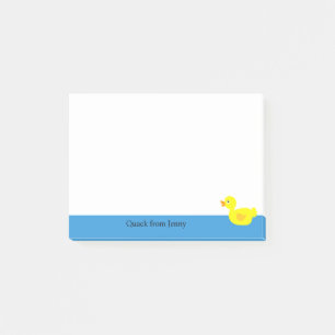Funny Cute Yellow Duck Animal Custom Name Post-it Post-it Notes