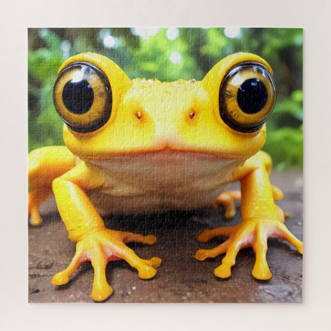 Funny Cute Yellow Frog Jigsaw Puzzle (Vertical)