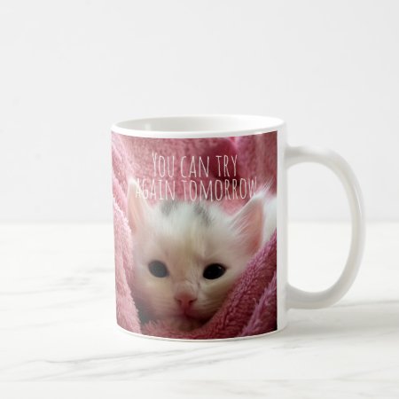 Funny Cute You Can Try Again Tomorrow Cat Lover Coffee Mug