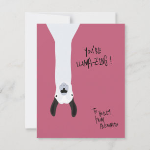 Funny Cute “You’re Llama-zing!” Llama Pun  Card