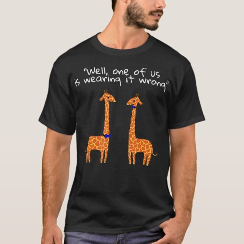 Funny Cute Zoo Keeper Giraffe Bow Tie Debate T_Shirt