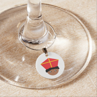 Funny Cute Zwarte Piet Dutch St. Nicholas Party Wine Charm