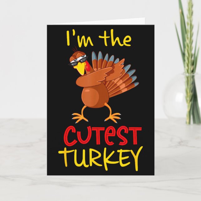 Funny Cutest Turkey Matching Family Group Thanksgi Card (Front)