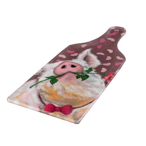 Funny Cutting Board with Gentleman Pig