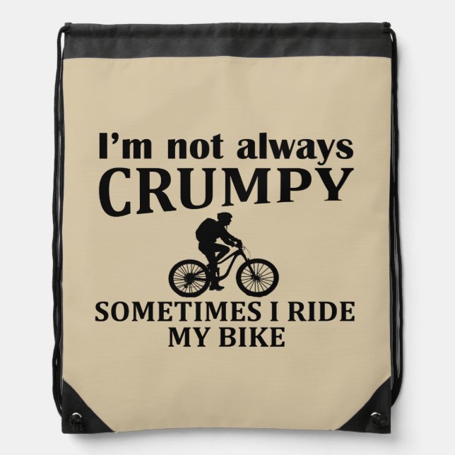 Funny cyclimg quotes drawstring bag (Front)