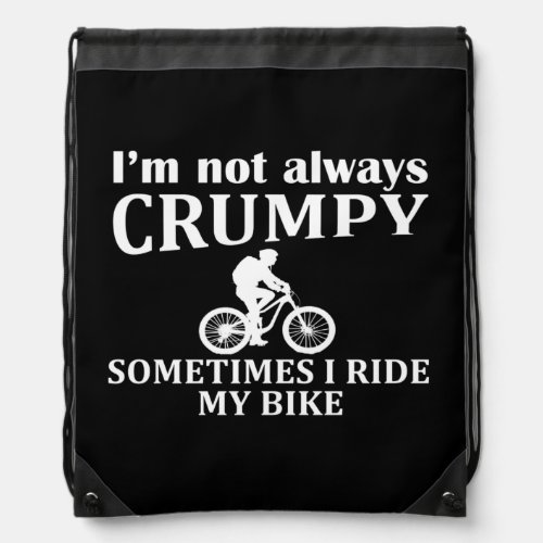 Funny cyclimg quotes drawstring bag