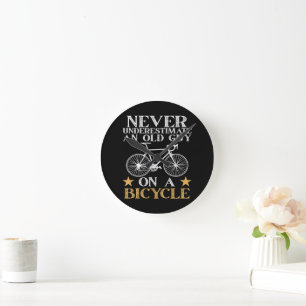 Funny Cycling Biker Humor Round Clock