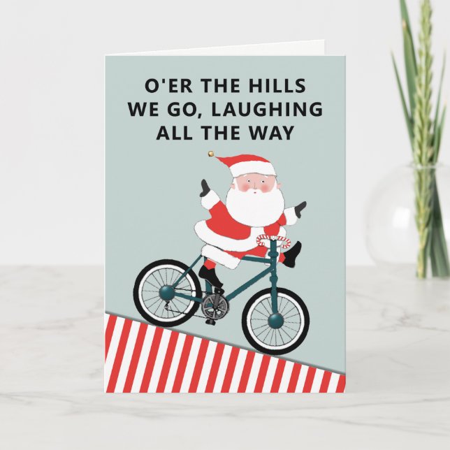 Funny Cycling Biking Holiday Card (Front)