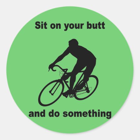 Funny Cycling Classic Round Sticker