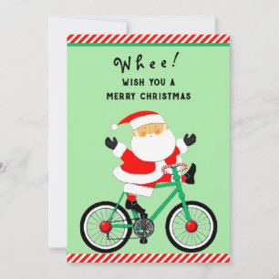 Funny Cycling Cyclist Christmas Holiday Card