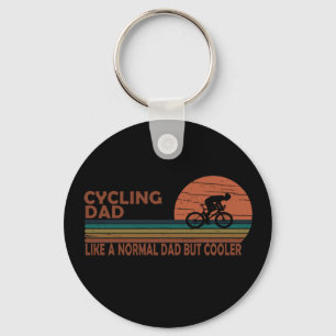 Funny Cycling Dad Like A Normal Dad But Cooler Keychain