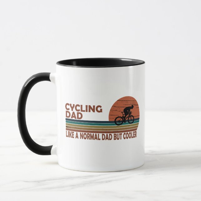 Funny Cycling Dad Like A Normal Dad But Cooler  Mug (Left)