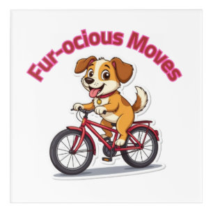 **Funny Cycling Dog – Cute Dog Riding a Bicycle Il Acrylic Print