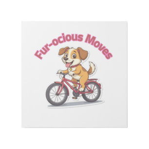 **Funny Cycling Dog – Cute Dog Riding a Bicycle Il Gallery Wrap