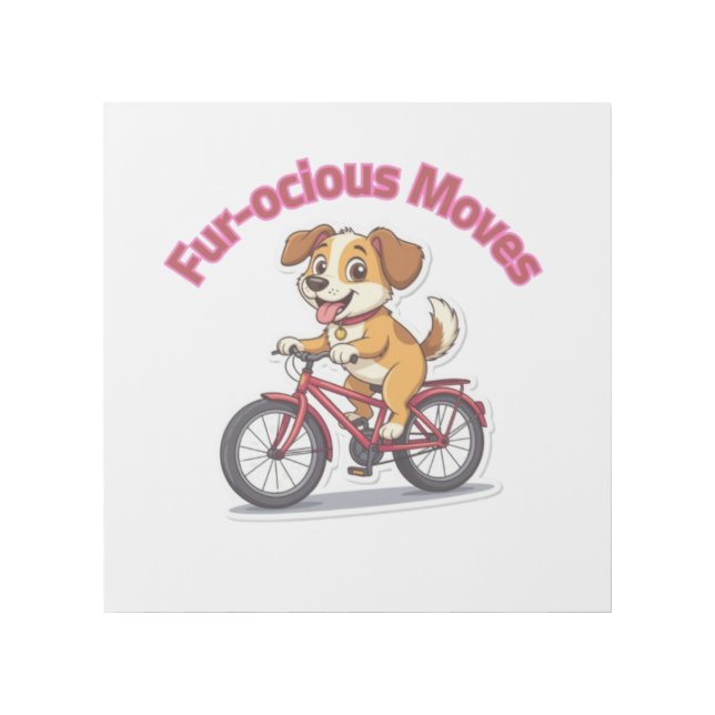 **Funny Cycling Dog – Cute Dog Riding a Bicycle Il Gallery Wrap (Front)