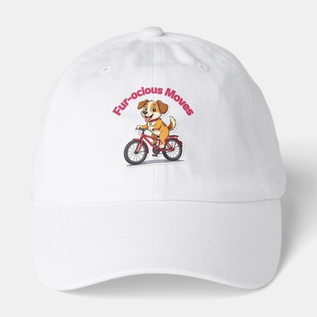 **Funny Cycling Dog – Cute Dog Riding a Bicycle Il Hat (Front)