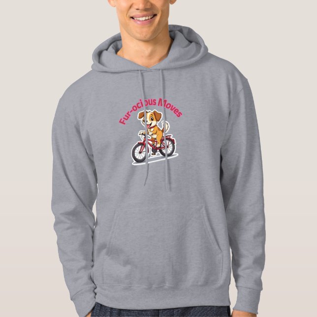 **Funny Cycling Dog – Cute Dog Riding a Bicycle Il Hoodie (Front)