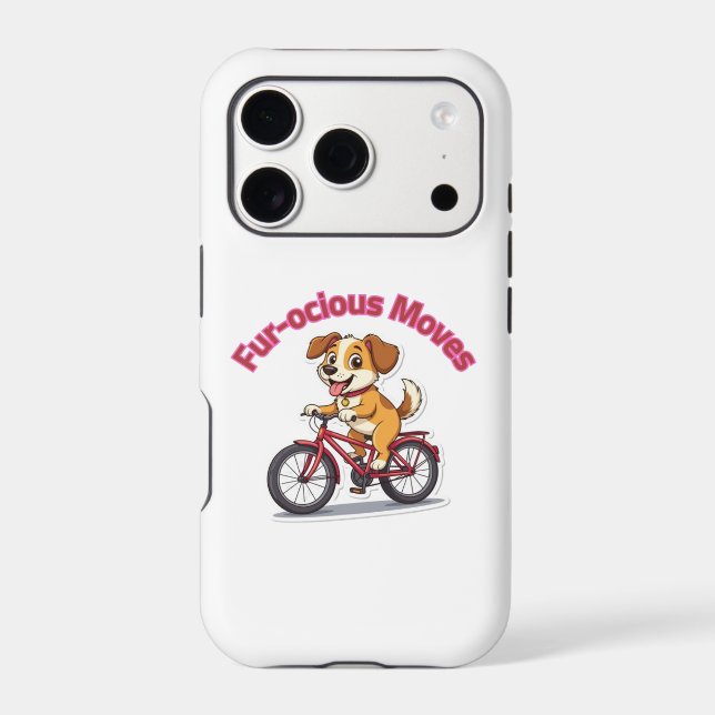 **Funny Cycling Dog – Cute Dog Riding a Bicycle Il iPhone Case (Back)