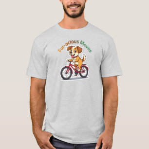 **Funny Cycling Dog – Cute Dog Riding a Bicycle Il T-Shirt