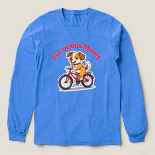 **Funny Cycling Dog – Cute Dog Riding a Bicycle Il Tri-Blend Shirt