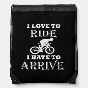 Funny cycling  drawstring bag