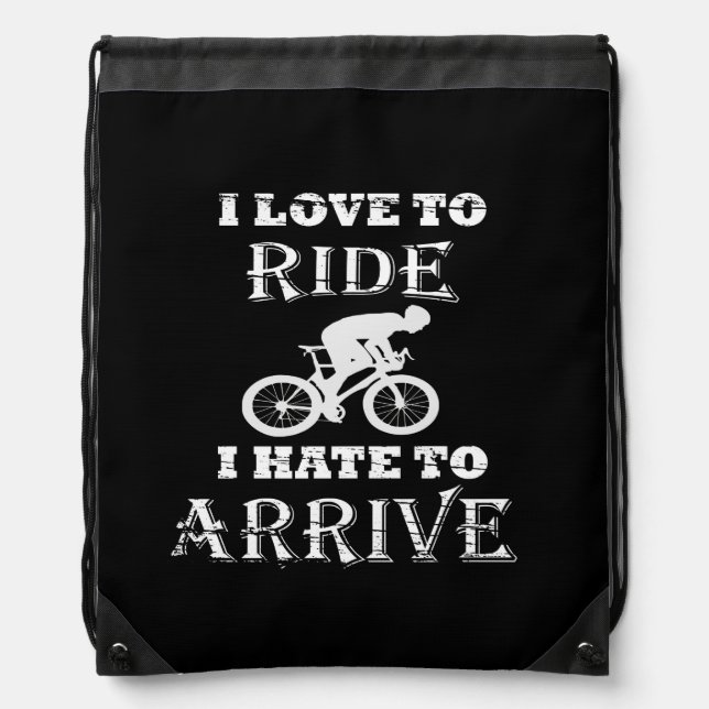 Funny cycling  drawstring bag (Front)