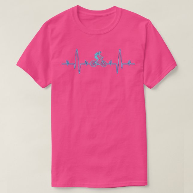 Funny Cycling Heartbeat Bicycle Bike Rider Gift Co T-Shirt (Design Front)