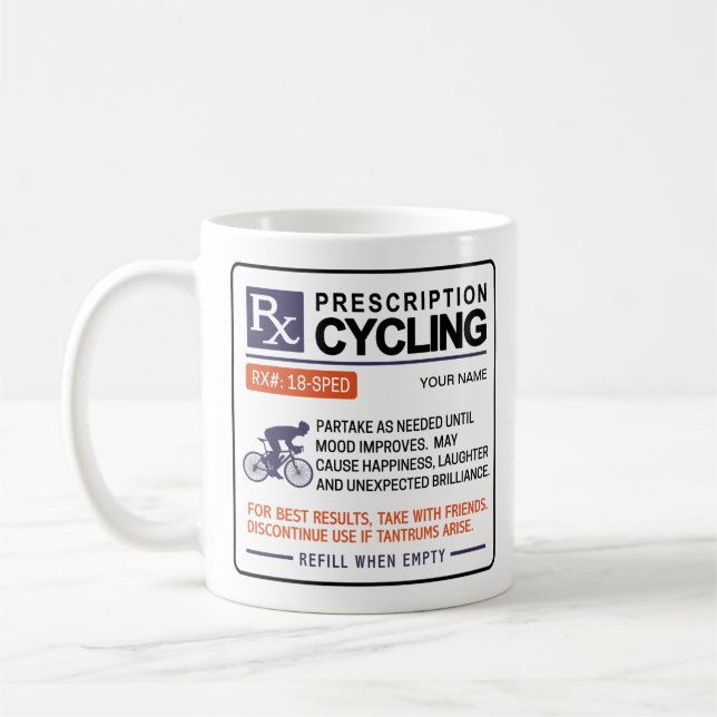 Funny Cycling Mug Prescription Design  (Left)