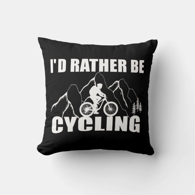 Funny cycling quote throw pillow (Front)