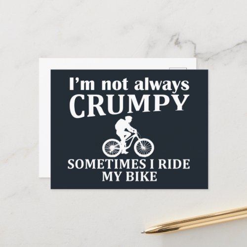 Funny cycling quotes holiday postcard