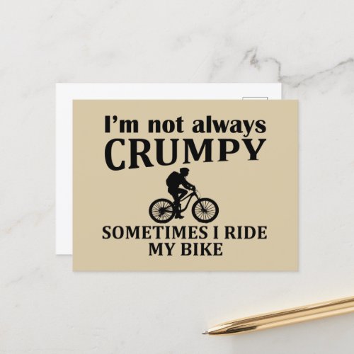 Funny cycling quotes holiday postcard