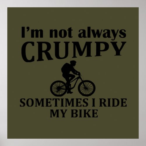 Funny cycling quotes poster