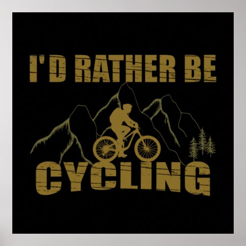 Funny cycling quotes poster
