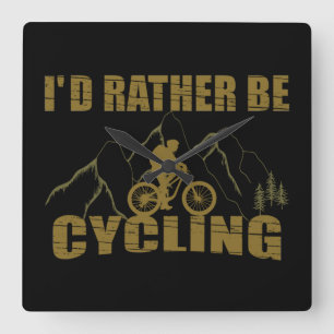 Funny cycling quotes square wall clock