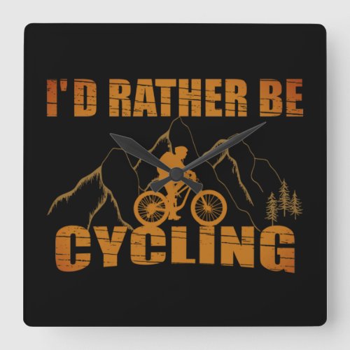 Funny cycling quotes square wall clock