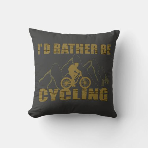 Funny cycling quotes throw pillow