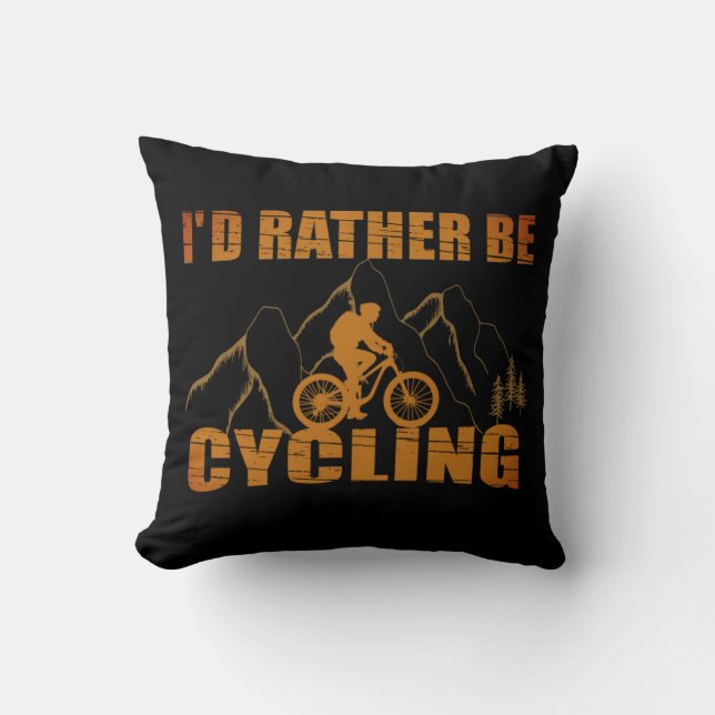 Funny cycling quotes throw pillow (Front)