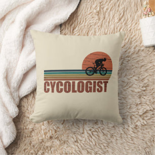 Funny Cycling Retirement - Vintage Cycologist Throw Pillow