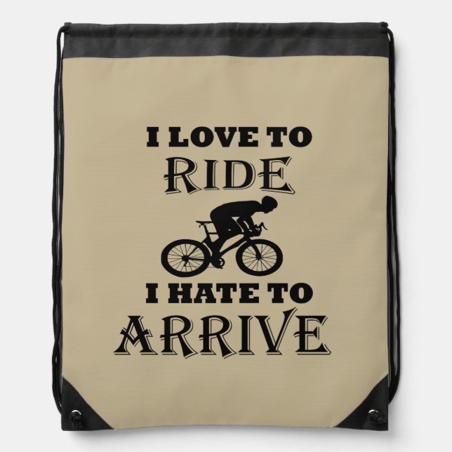 Funny cycling saying drawstring bag (Front)