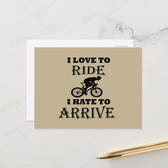 Funny cycling saying postcard (Front/Back In Situ)