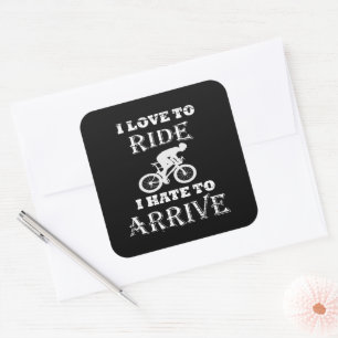Funny cycling square sticker