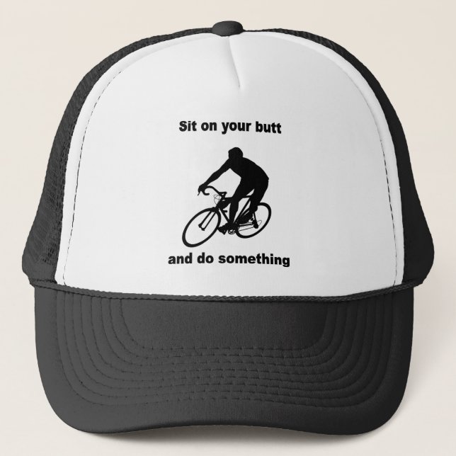 Funny cycling trucker hat (Front)