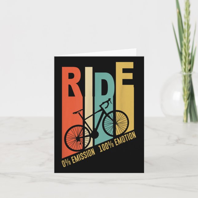 Funny Cyclist Bicycle Gift Environmental Protectio Card (Front)