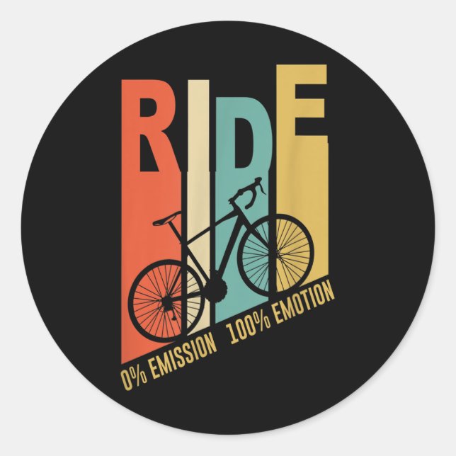 Funny Cyclist Bicycle Gift Environmental Protectio Classic Round Sticker (Front)