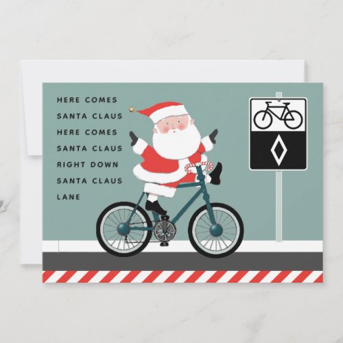 Funny Cyclist Biking Holiday Christmas Cards