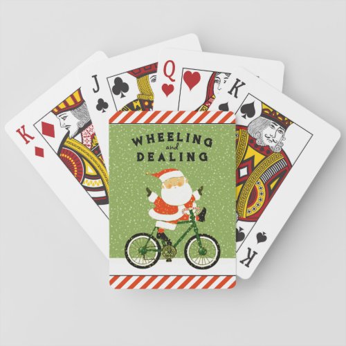 Funny Cyclist Christmas Playing Cards