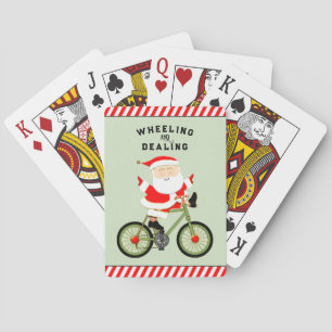 Funny Cyclist Christmas Poker Cards